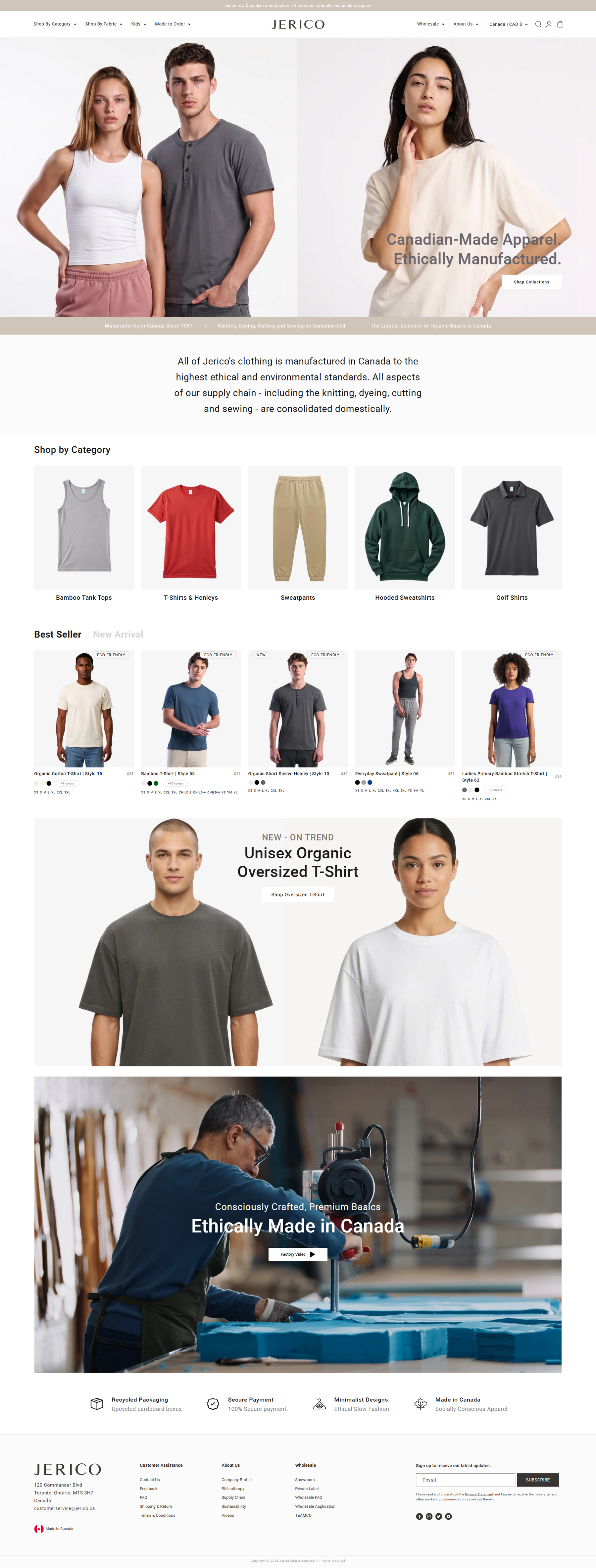 Full homepage desktop scrolling showcase for Jerico Shopify custom theme design by Ambiw.