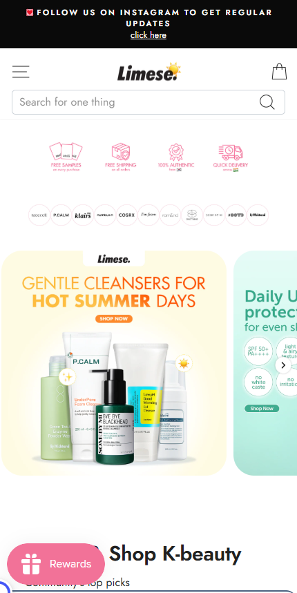 Limese mobile e-commerce store layout and user interface design by Ambiw.