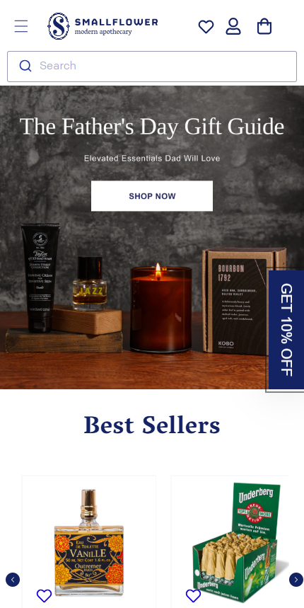 Small Flowers mobile e-commerce store layout and user interface design by Ambiw.
