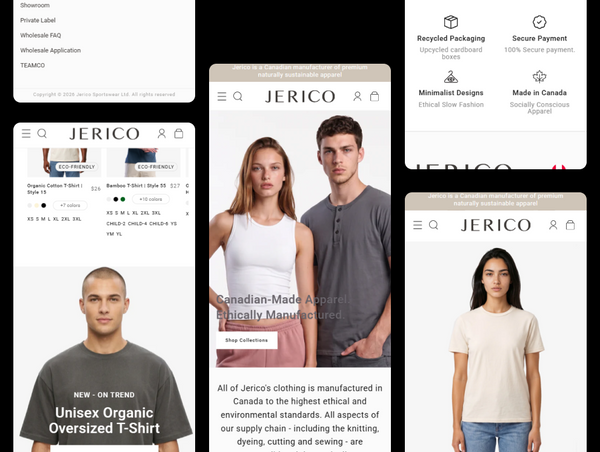A creative mobile UI collage for Jerico showcasing multiple mobile screen layouts