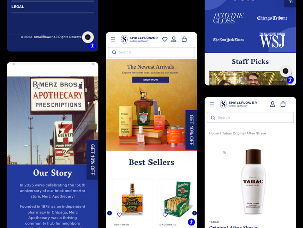 Collage of various product pages and advertisements with different brands and products.