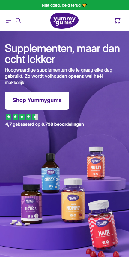 yummygums mobile e-commerce store layout and user interface design by Ambiw.